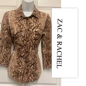 Zac & Rachel Snakeskin Print Buttoned Shirt